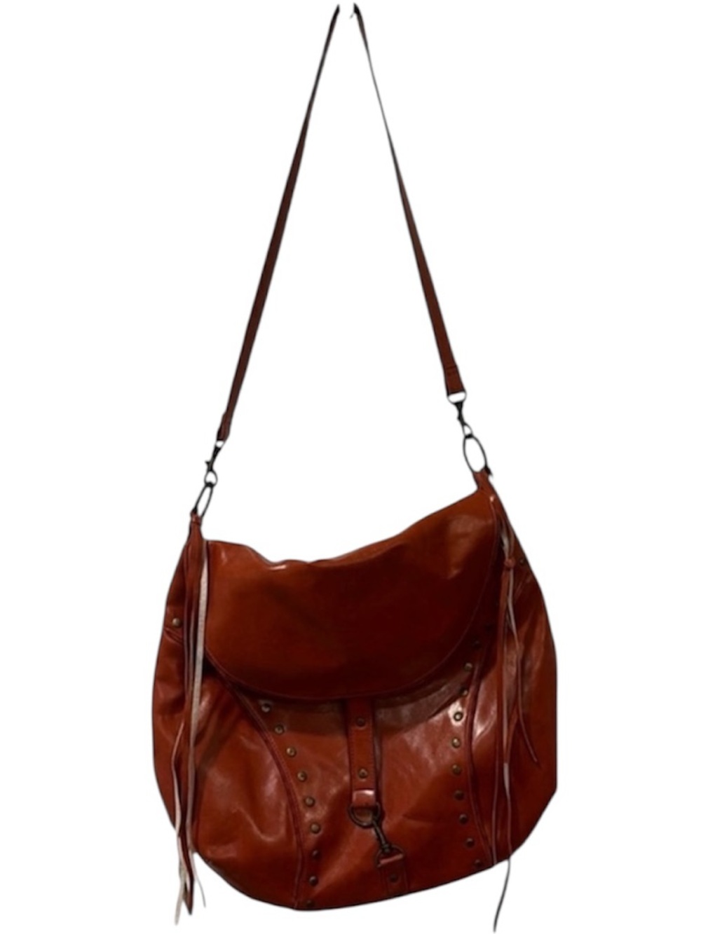Leather Fringe Shoulder Bag in Brown - Picture 2 of 6
